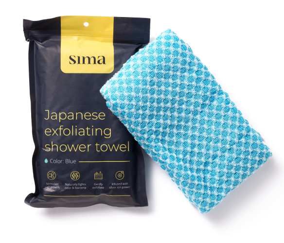 Sima® Japanese Exfoliating Antibacterial Shower Towel